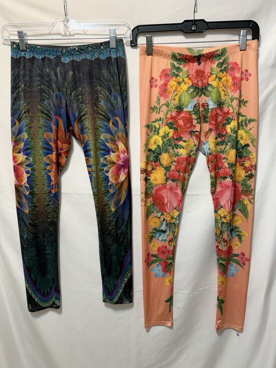 Emma Rose Pants - Emma Rose Stretchy Leggings Bundle Sz S/M Vibrant Abstract Floral Festival Boho